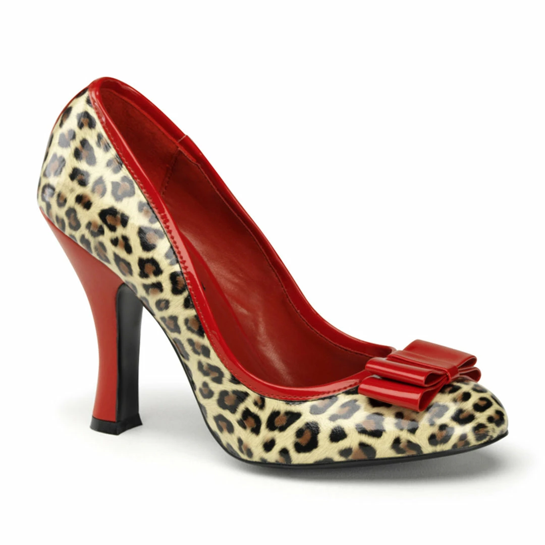 Pin Up Couture SMITTEN-01 - Tan Pu-Red Pat (Cheetah Print) 3 Pin Up Couture SMITTEN-01 - Tan Pu-Red Pat (Cheetah Print)