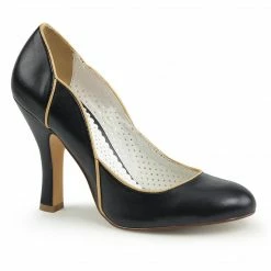 Pin Up Couture SMITTEN-04 - Blk Faux Leather Vintage & Retro