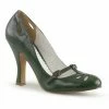 Pin Up Couture SMITTEN-20 - Forest Green Faux Leather Vintage & Retro
