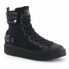 Demonia Punk & Goth SNEEKER-266 - Blk Canvas-Vegan Leather
