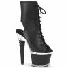 Pleaser SPECTATOR-1016 - Blk Faux Leather/Clr-Blk Matte Exotic Dancing