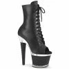 Pleaser Exotic Dancing SPECTATOR-1021 - Blk Faux Leather/Clr-Blk Matte