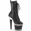Pleaser SPECTATOR-1040 - Blk Faux Leather/Clr-Blk Matte