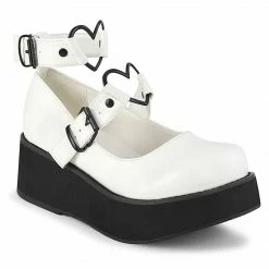 Demonia SPRITE-02 - Wht Vegan Leather