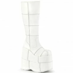 Demonia STACK-301 - Wht Vegan Leather Punk & Goth