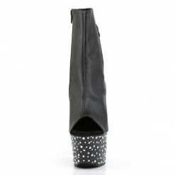 Pleaser STARDANCE-1018-7 - Blk Faux Leather/Blk-Slv Multi RS
