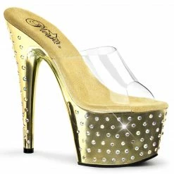Pleaser Exotic Dancing STARDUST-701 - Clr/Gold Chrome