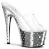Pleaser Exotic Dancing STARDUST-701 - Clr/Slv Chrome
