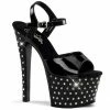 Pleaser Exotic Dancing STARDUST-709 - Blk Pat/Blk