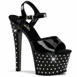 Pleaser Exotic Dancing STARDUST-709 - Blk Pat/Blk