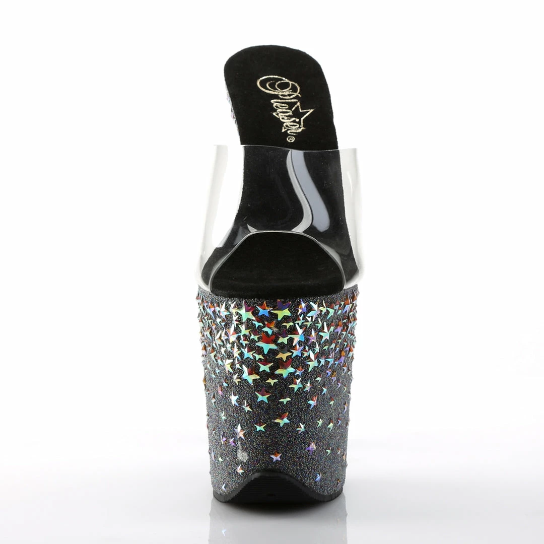 Pleaser Exotic Dancing STARSPLASH-801 - Clr/Blk(Slv Hologram Stars) 4 Pleaser Exotic Dancing STARSPLASH-801 - Clr/Blk(Slv Hologram Stars)