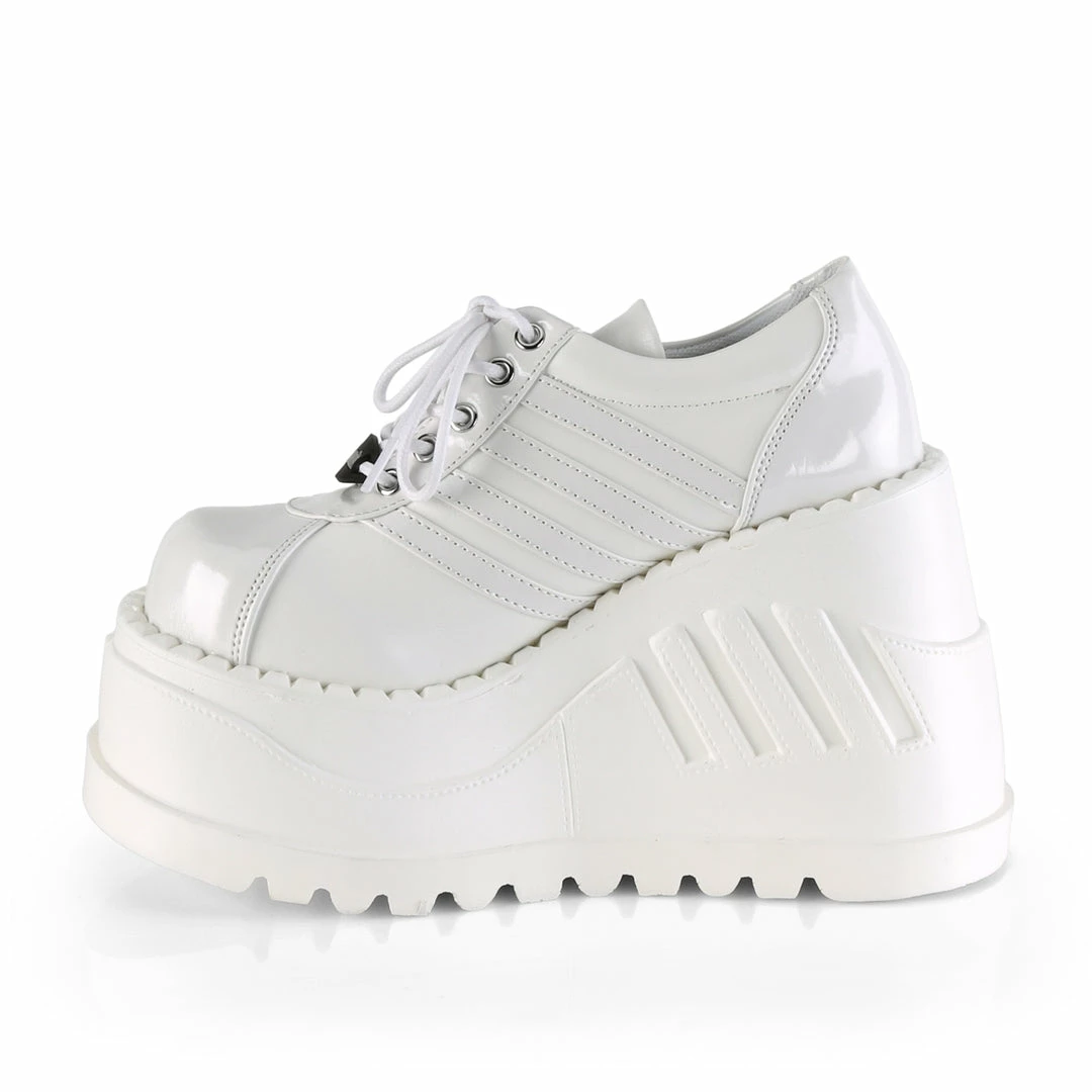 Demonia STOMP-08 - Wht Pat-Vegan Leather 5 Demonia STOMP-08 - Wht Pat-Vegan Leather