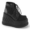 Demonia STOMP-10 - Blk Canvas-Vegan Leather Punk & Goth
