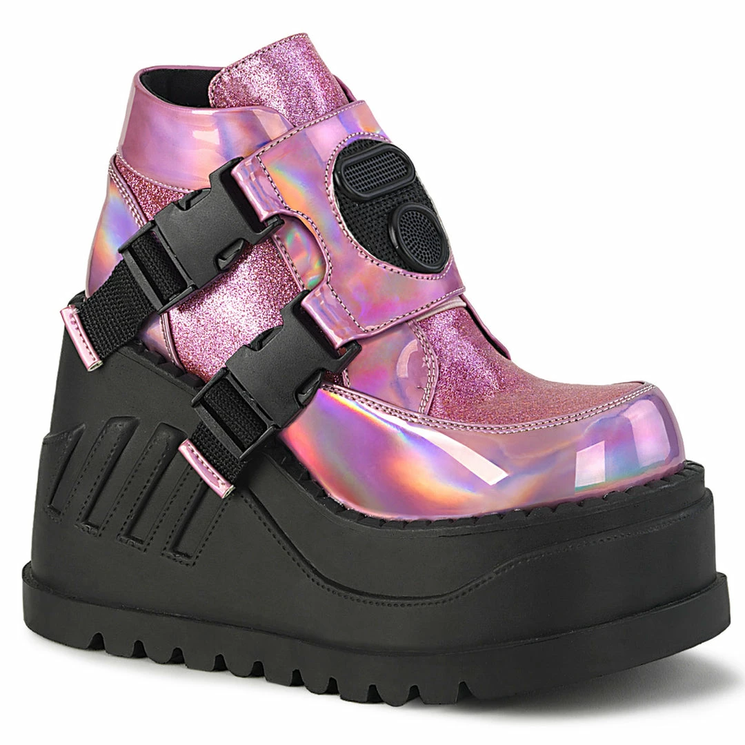 Demonia STOMP-15 - Pink Hologram-Glitter Punk & Goth 3 Demonia STOMP-15 - Pink Hologram-Glitter Punk & Goth