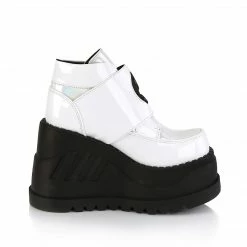 Demonia Punk & Goth STOMP-15 - Wht Patent-Multi