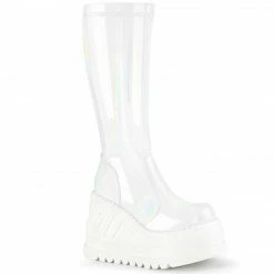 Demonia STOMP-200 - Wht Hologram Stretch Patent