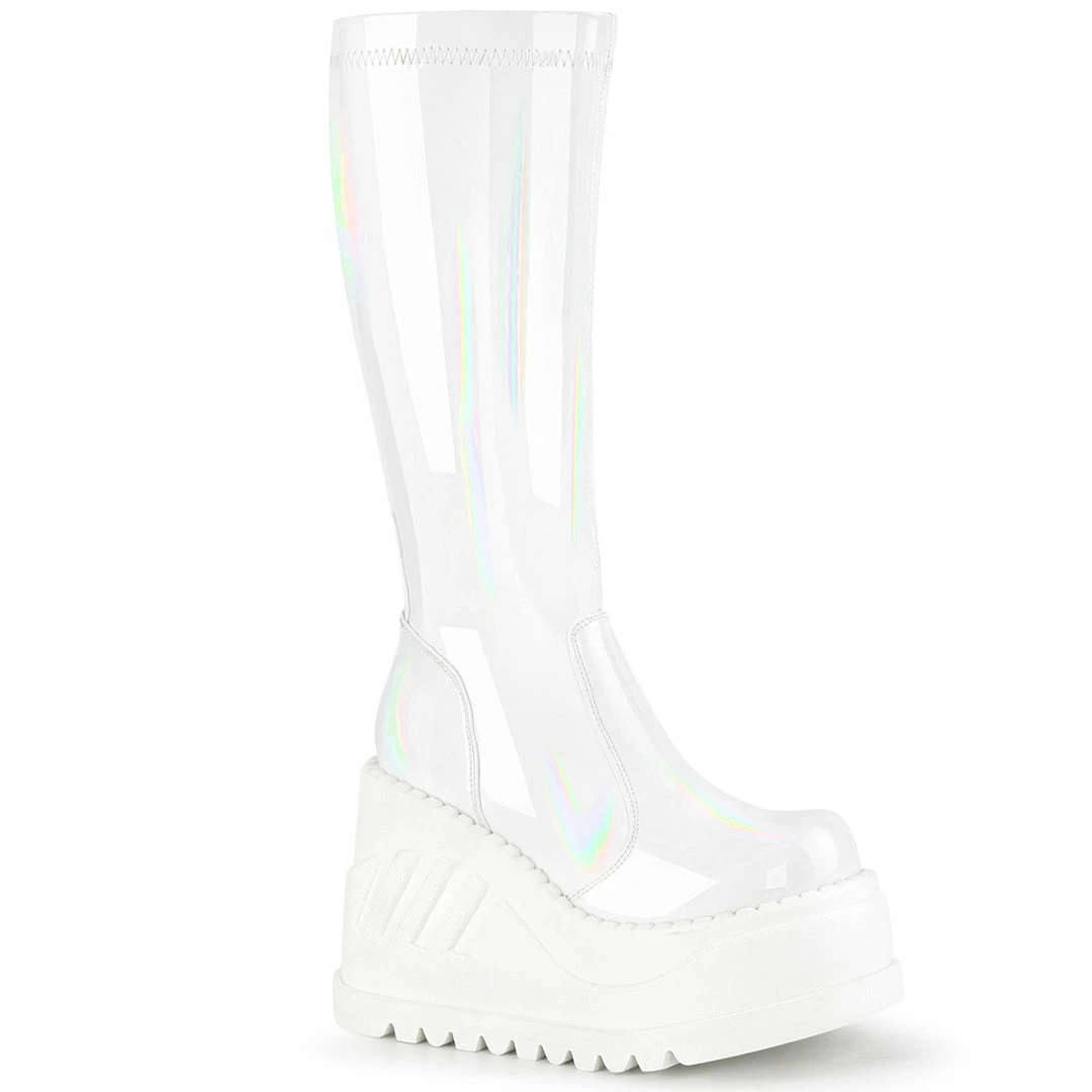 Demonia STOMP-200 - Wht Hologram Stretch Patent 3 Demonia STOMP-200 - Wht Hologram Stretch Patent