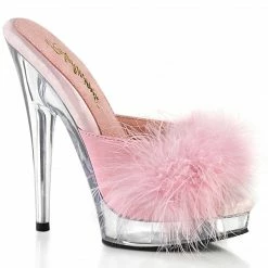 Fabulicious SULTRY-601F - B. Pink Pu-Marabou Fur/Clr Party & Prom