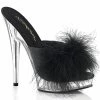 Fabulicious SULTRY-601F - Blk Pu-Marabou Fur/Clr