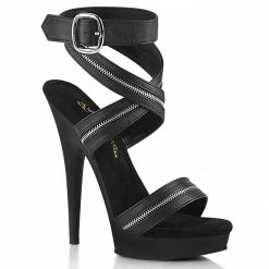 Fabulicious Party & Prom SULTRY-619 - Blk Faux Leather/Blk Matte