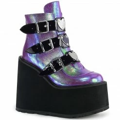 Demonia Punk & Goth SWING-105 - Purple Iridescent Vegan Leather