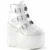 Demonia Punk & Goth SWING-105 - White Vegan Leather