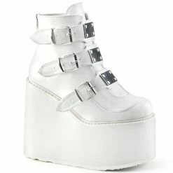 Demonia Punk & Goth SWING-105 - White Vegan Leather