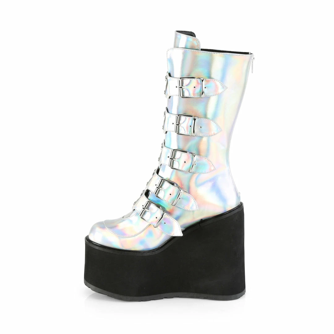 Demonia SWING-230 - Silver Hologram Vegan Leather 5 Demonia SWING-230 - Silver Hologram Vegan Leather