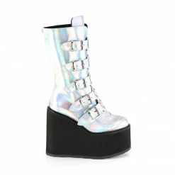 Demonia SWING-230 - Silver Hologram Vegan Leather 11 Demonia SWING-230 - Silver Hologram Vegan Leather