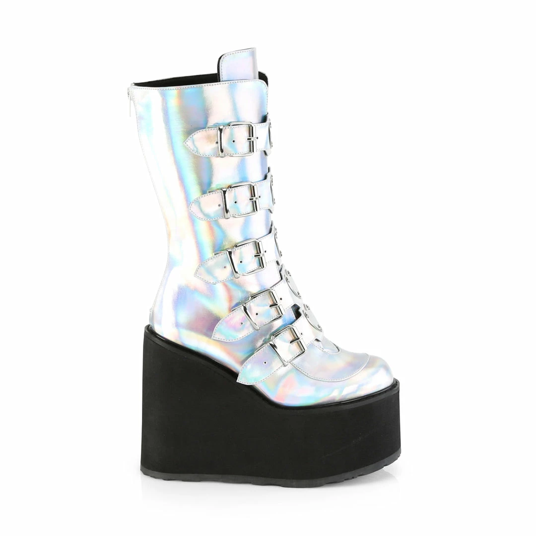 Demonia SWING-230 - Silver Hologram Vegan Leather 7 Demonia SWING-230 - Silver Hologram Vegan Leather