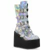 Demonia SWING-230 - Silver Hologram Vegan Leather