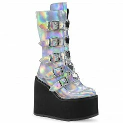 Demonia SWING-230 - Silver Hologram Vegan Leather