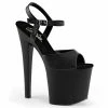 Pleaser Exotic Dancing TABOO-709 - Blk Faux Leather/Blk Matte