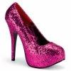 Pleaser Pink Label TEEZE-06GW - H. Pink Glitter Drag Queen