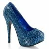 Bordello TEEZE-06R - Blue Satin-Irid RS Burlesque