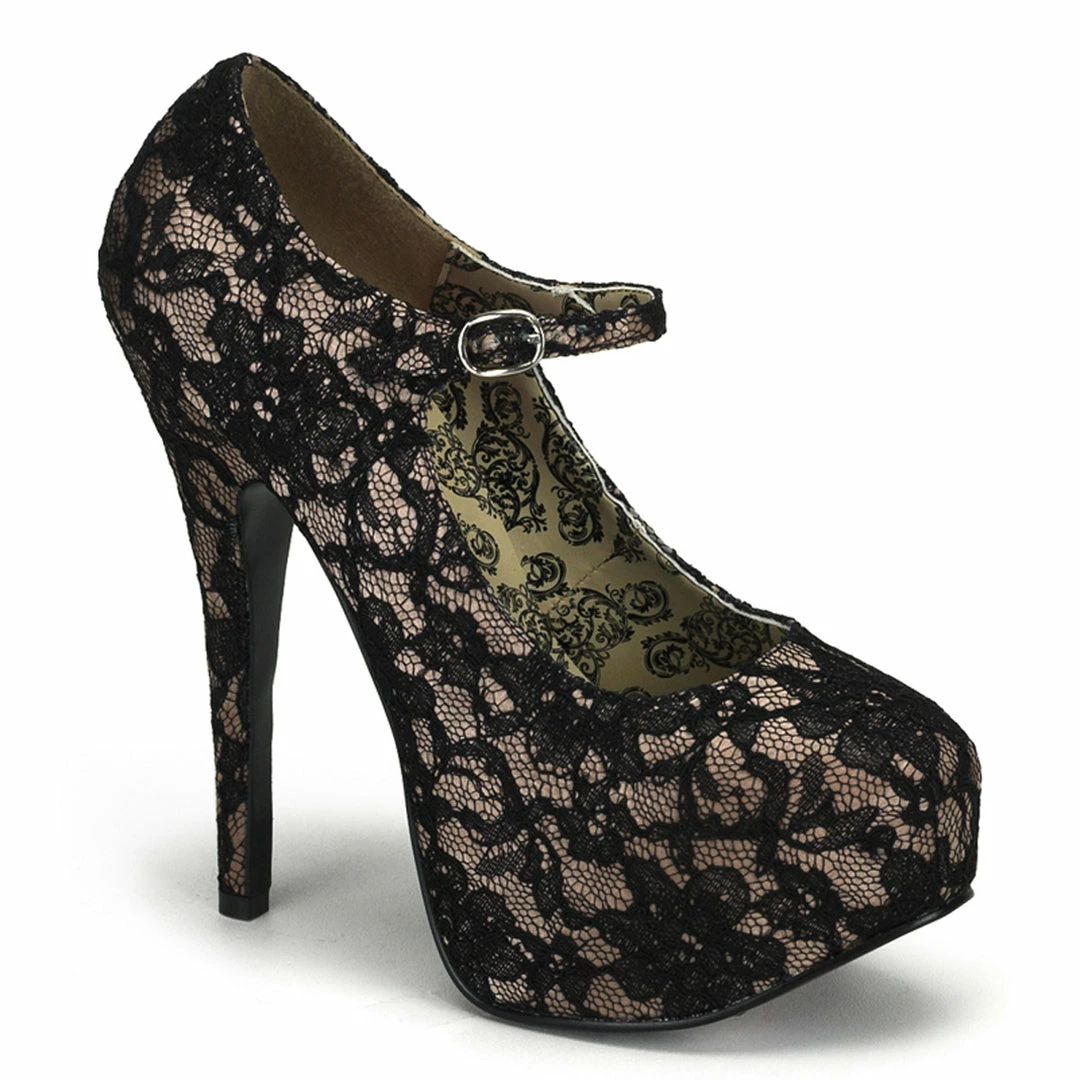Bordello TEEZE-07L - Nude Satin-Blk Lace 3 Bordello TEEZE-07L - Nude Satin-Blk Lace