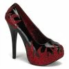 Bordello TEEZE-27 - Blk Pat-Red Rstn