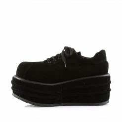 Demonia TEMPO-08 - Blk Vegan Suede Punk & Goth