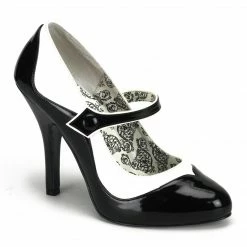 Bordello Burlesque TEMPT-07 - Blk-Wht Pu