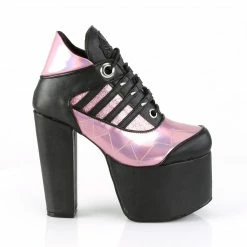 Demonia TORMENT-216 - Blk Vegan Leather-Pink Hologram Punk & Goth 11 Demonia TORMENT-216 - Blk Vegan Leather-Pink Hologram Punk & Goth