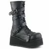 Demonia TRASHVILLE-205 - Blk Vegan Leather Punk & Goth
