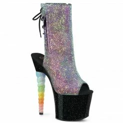 Pleaser UNICORN-1018G - Purple-Blue Glitter/Blk Exotic Dancing