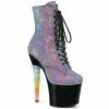 Pleaser UNICORN-1020G - Purple-Blue Glitter/Blk