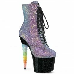 Pleaser UNICORN-1020G - Purple-Blue Glitter/Blk