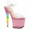 Pleaser UNICORN-708T - Clr/Bubble Gum Pink Tinted