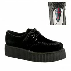 Demonia Punk & Goth V-CREEPER-502S - Blk Vegan Suede