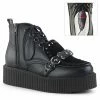 Demonia V-CREEPER-555 - Blk Vegan Leather-Faux Suede Punk & Goth