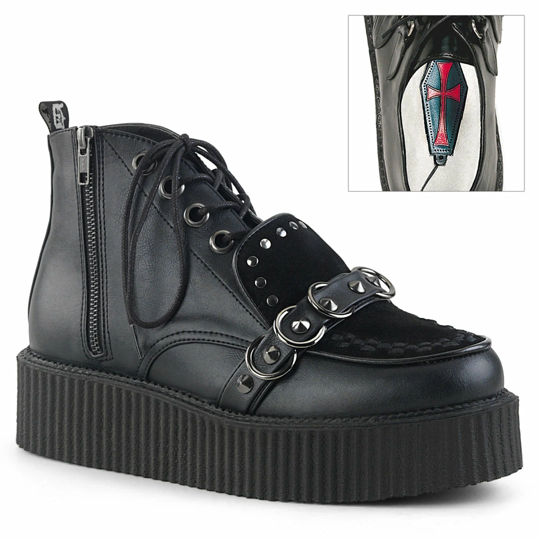 Demonia V-CREEPER-555 - Blk Vegan Leather-Faux Suede Punk & Goth 3 Demonia V-CREEPER-555 - Blk Vegan Leather-Faux Suede Punk & Goth
