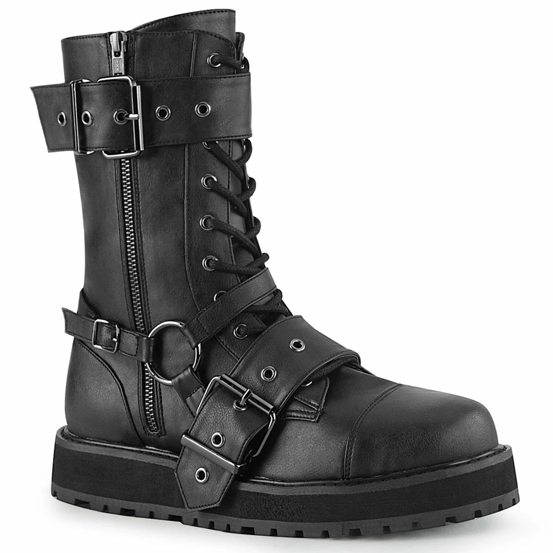 Demonia Punk & Goth VALOR-220 - Blk Vegan Leather 3 Demonia Punk & Goth VALOR-220 - Blk Vegan Leather