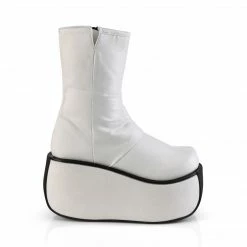 Demonia VIOLET-100 - Wht Faux Suede